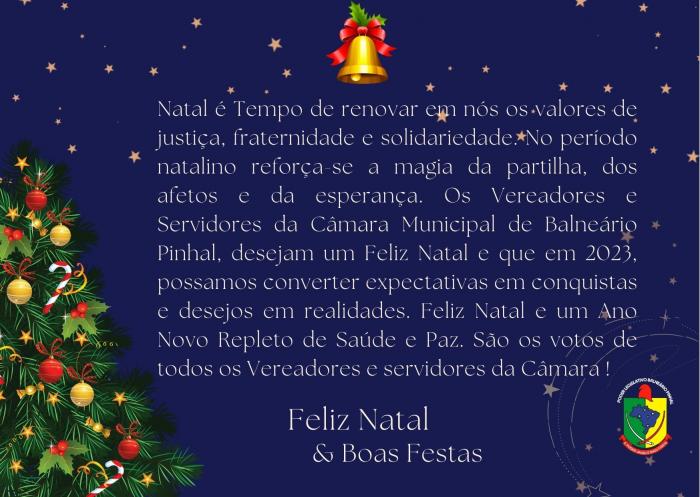 Mensagem de Feliz Natal - Câmara de Vereadores de Balneário Pinhal